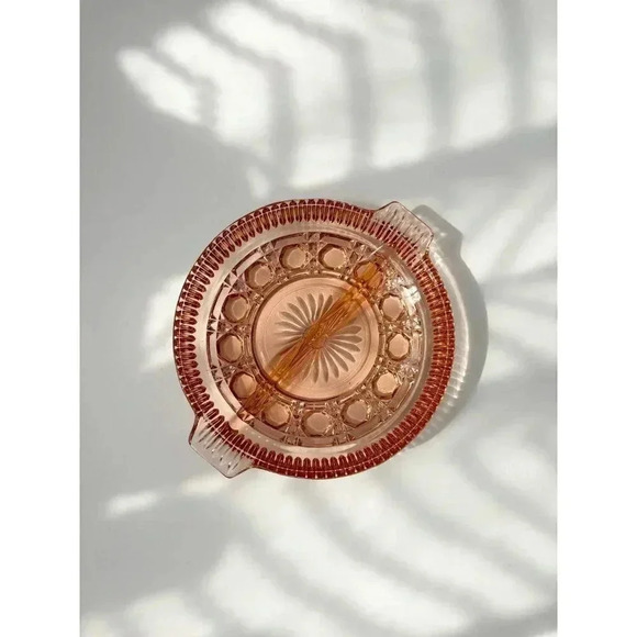 Vintage Pink Depression Glass Divided Relish Dish - Picture 1 of 6